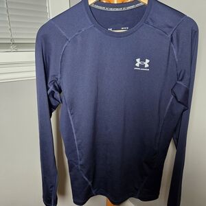 Under Armour Heatgear Men's Large Dark Blue Navy Long Sleeve Compression Tee